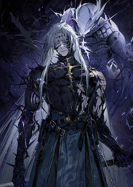 Dark Fantasy Warrior with Guardian