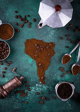 South America Coffee Map