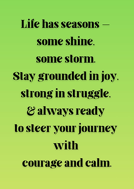 Inspirational Life Quote on Green Background