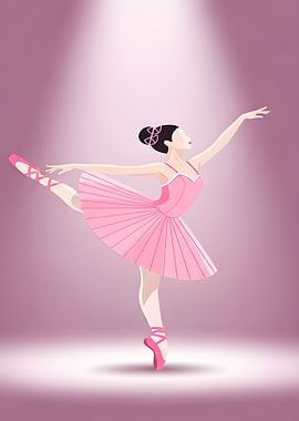 Pink Ballerina in Spotlight