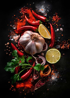 Spices and Herbs Still Life