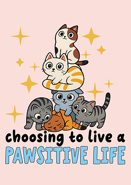 Pawsitive Life Cats Cartoon