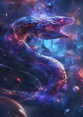 Cosmic Serpent in Nebula