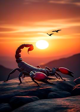 Scorpion Silhouette at Sunset