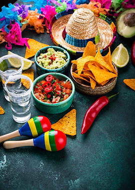 Festive Mexican Food and Drink