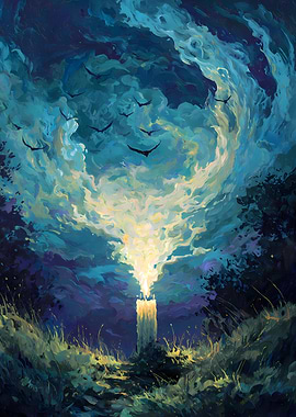 Candlelight Night Painting