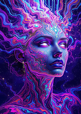 Psychedelic Woman Portrait
