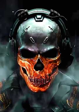 Skull smokes aura in body