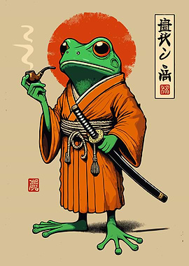 Frog Samurai Smoking Pipe