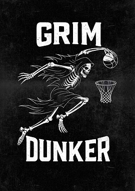 Grim Dunker Skeleton Basketball Art