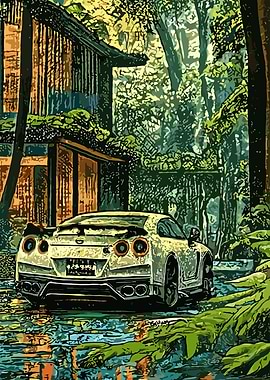 Nissan GT-R in Japanese Forest