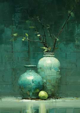 Still Life with Vases and Fruit