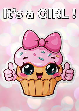 It's a Girl – Baby Girl Pregnancy Announcement Gender Reveal for a Girl