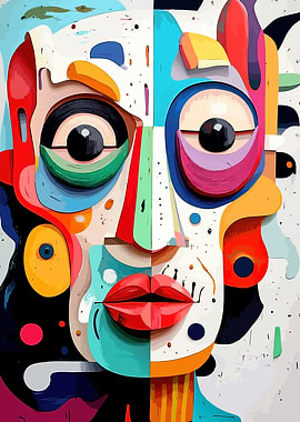 Abstract Colorful Face Portrait