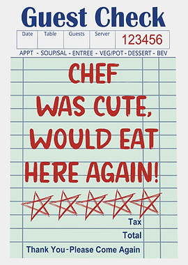 Funny Restaurant Guest Check Review