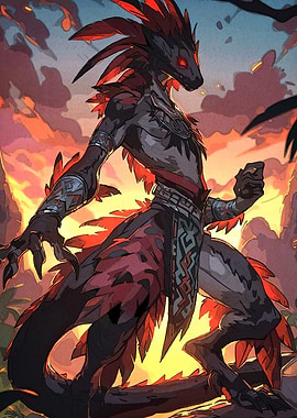 Feathered Reptilian Warrior