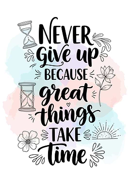Never Give Up Inspirational Quote
