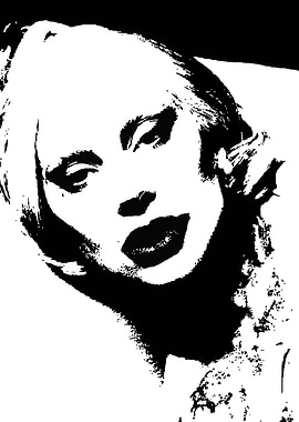 LADY GAGA Black and White Portrait
