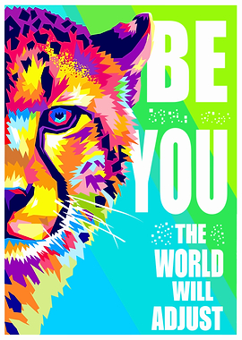 Colorful Cheetah Motivational Art