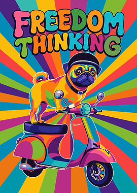 Psychedelic Pug on Funny Art