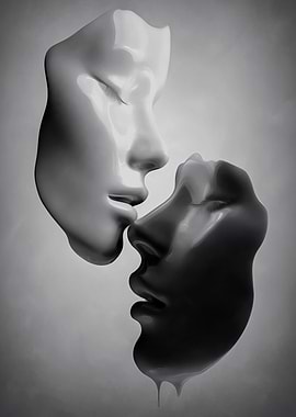 Abstract Faces in Monochrome