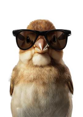 Cool Finch Bird with Sunglasses