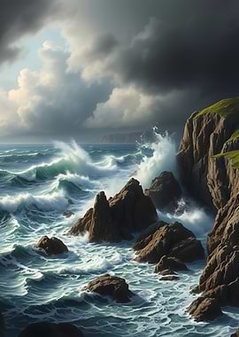 Stormy Ocean Coastline