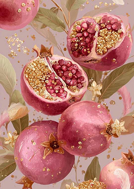 Pomegranate Watercolor Art