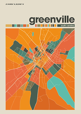 Greenville South Carolina City Map