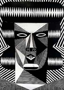 Abstract Black and White Portrait