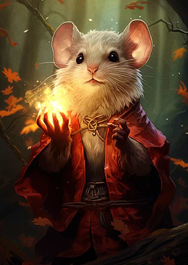 Mouse Wizard with Magic Orb