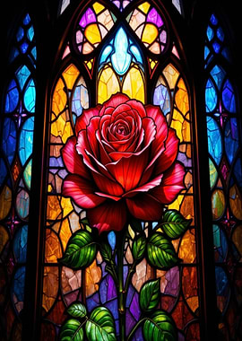 Stained Glass Rose Window