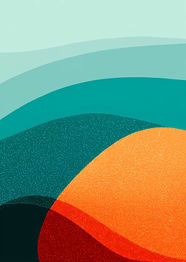 Abstract Landscape with Overlapping Shapes