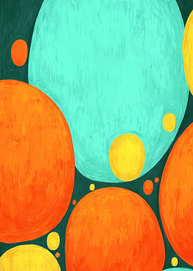 Abstract Colorful Circles Painting