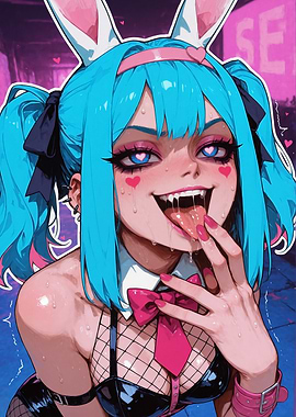 Anime Girl with Bunny Ears