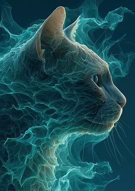 Abstract Cat Portrait