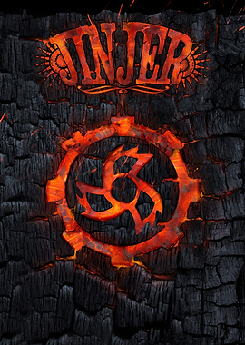 Jinjer Band Logo on Charred Wood