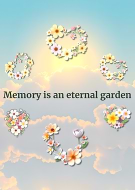 Floral Hearts in Sky with Text