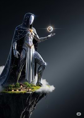 Celestial Guardian on a Cliff