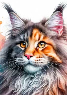 Maine Coon Cat Portrait