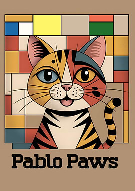 Pablo Paws: Abstract Cat Portrait