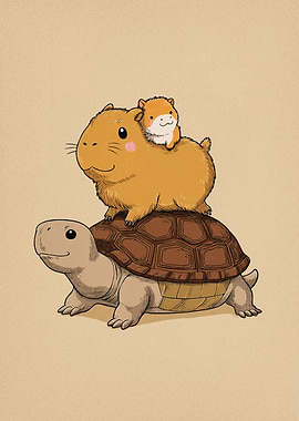 Capybara Hamster Turtle Animal