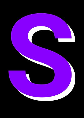 Purple Letter S with White Shadow