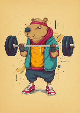 Weightlifting Capybara Animal