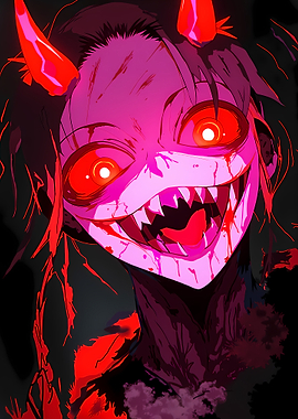 Creepy Red-Eyed Demon Girl
