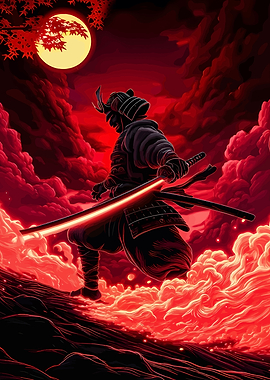 Samurai Warrior with Glowing Sword