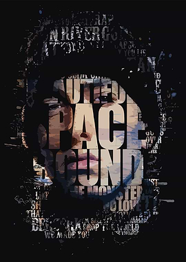 Eminem Portrait with Text Overlay