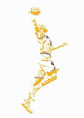 Basketball Player Dunking Art