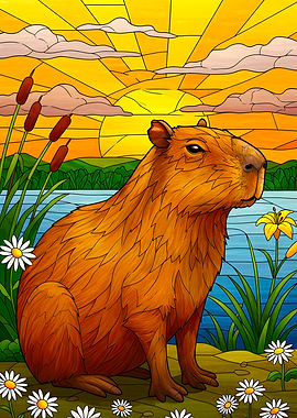 Stained Glass Capybara