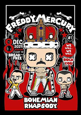 Freddy Mercury Pop Art Illustration